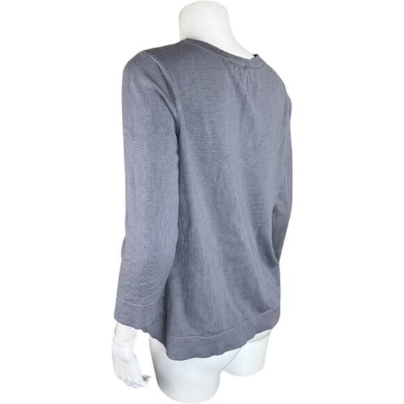 Attitudes by Renee Printed Statement Sweater Heart Flutters Medium Gray - Picture 6 of 13